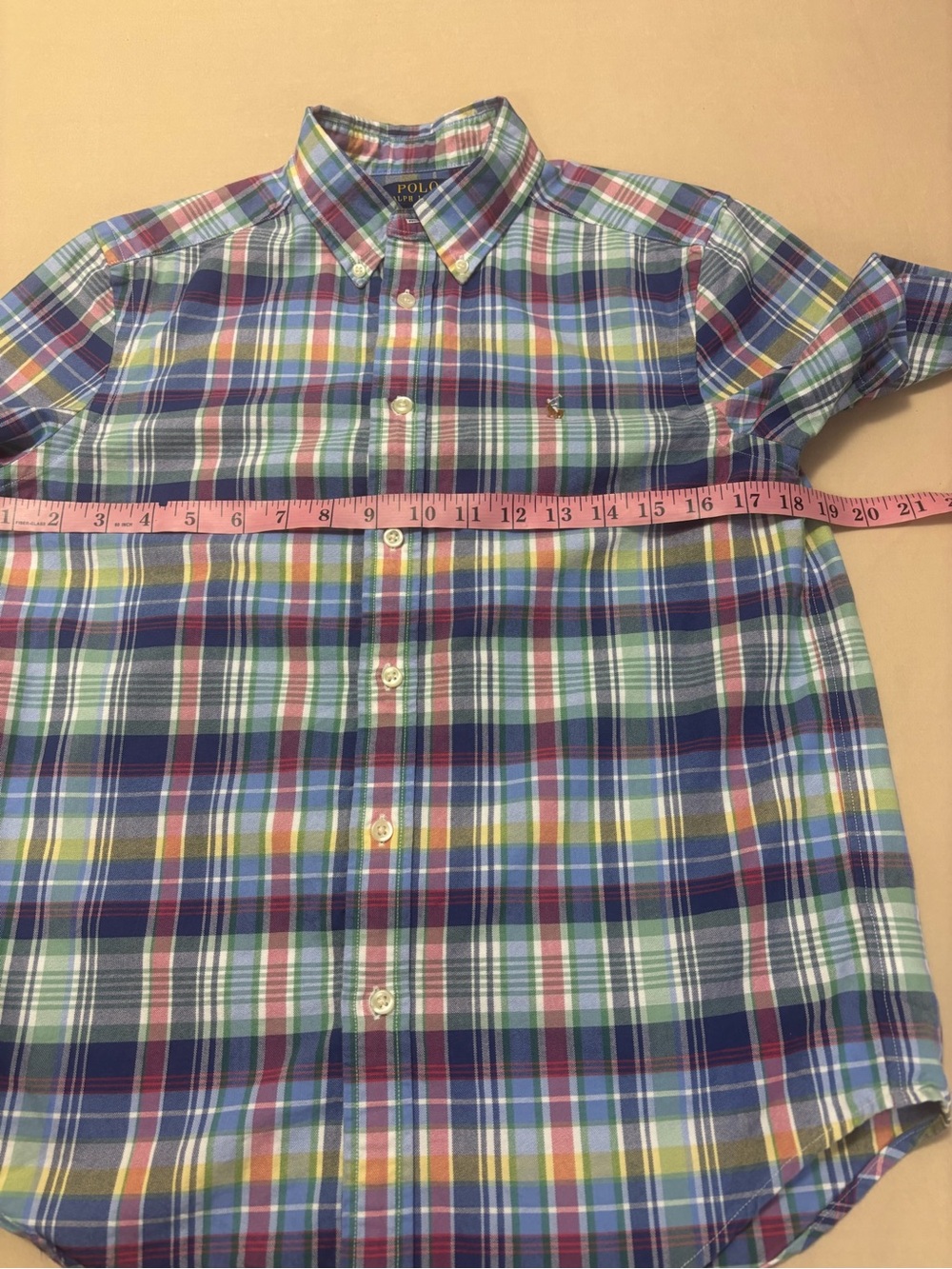 Polo Ralph Lauren Multicolor Plaid Short-Sleeve Button-Down Shirt Size Large - Picture 3 of 7